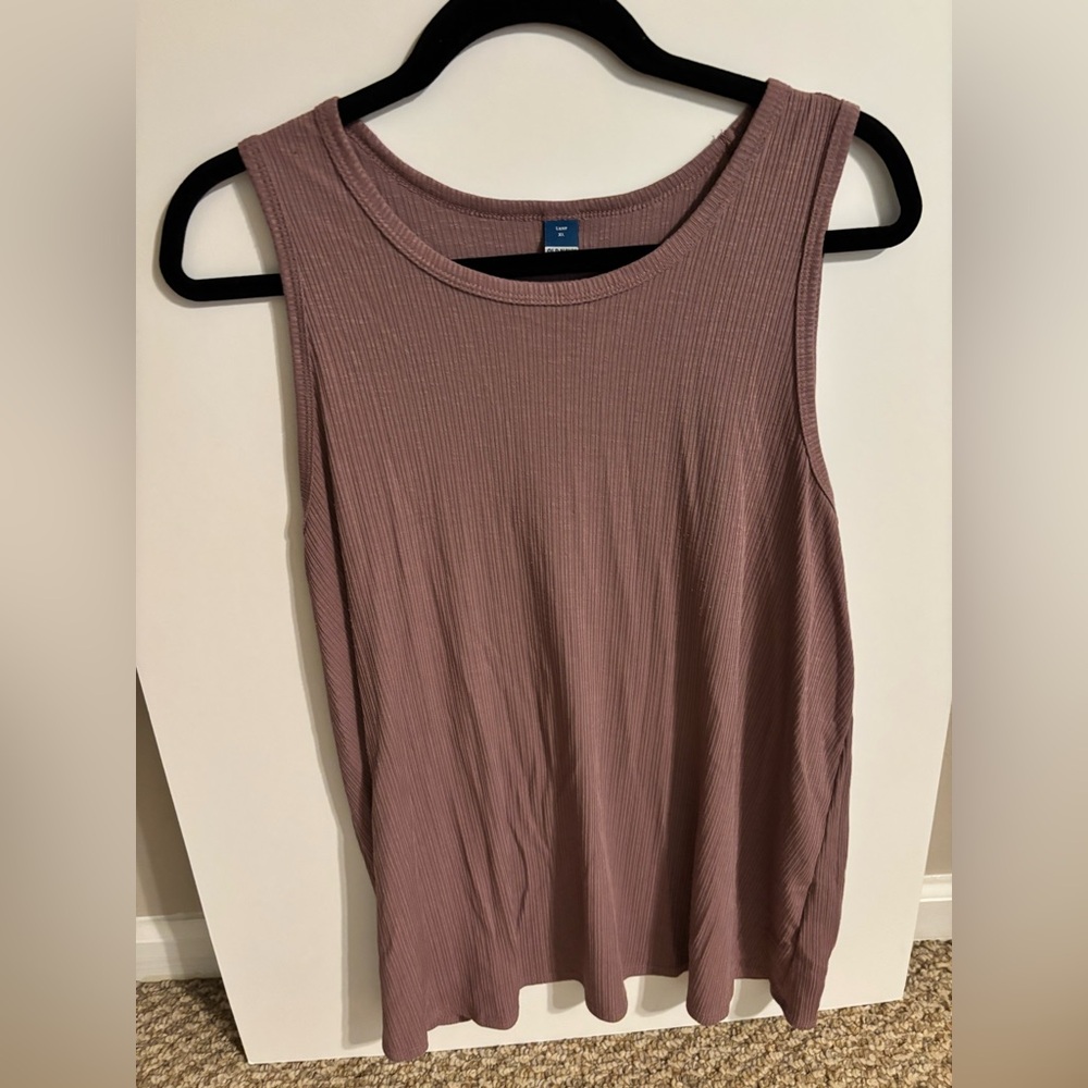 Old Navy Mauve Ribbed Sleeveless Tank Top